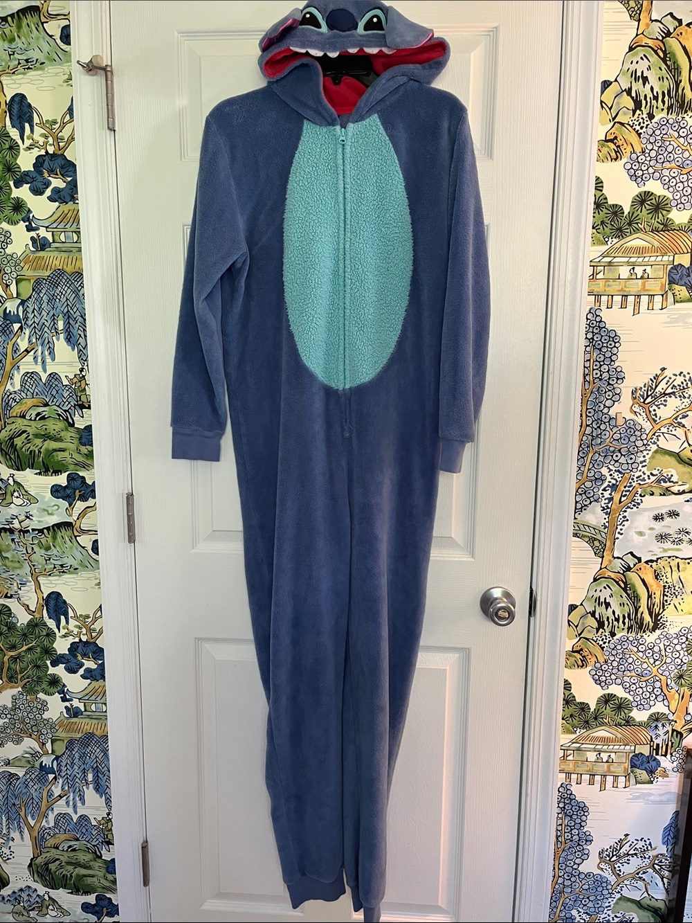 Disney store  Stitch Character Onesie - Blue with Aqua Belly - Sz Medium